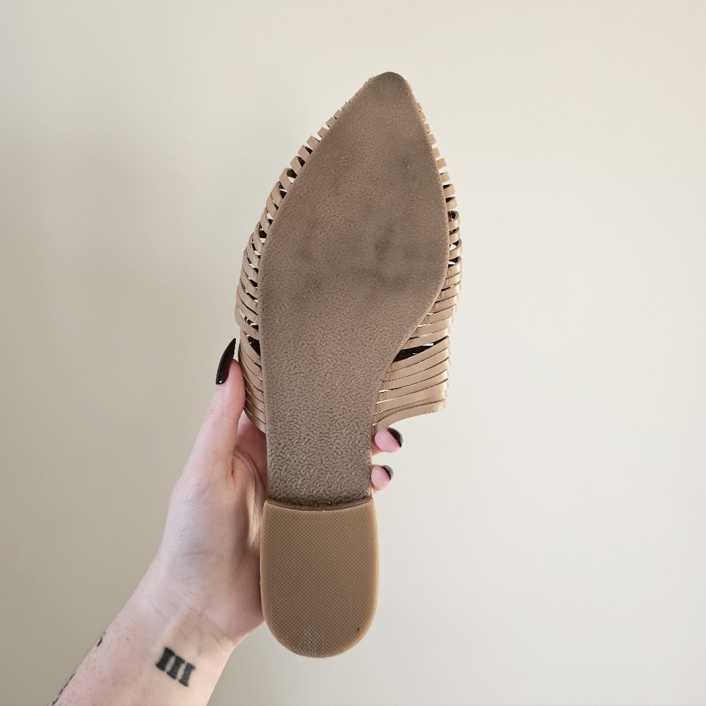 Anthropologie Matisse 9 East End woven Leather Women's Tan Woven Mules - Picture 2 of 4